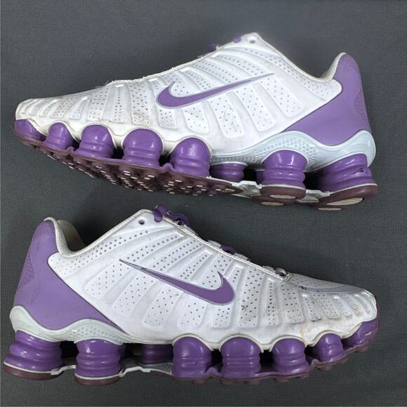Nike Shox TLX Running Sneakers Sz 7.5 White Purple Athletic Shoe Streetwear READ - Picture 3 of 16